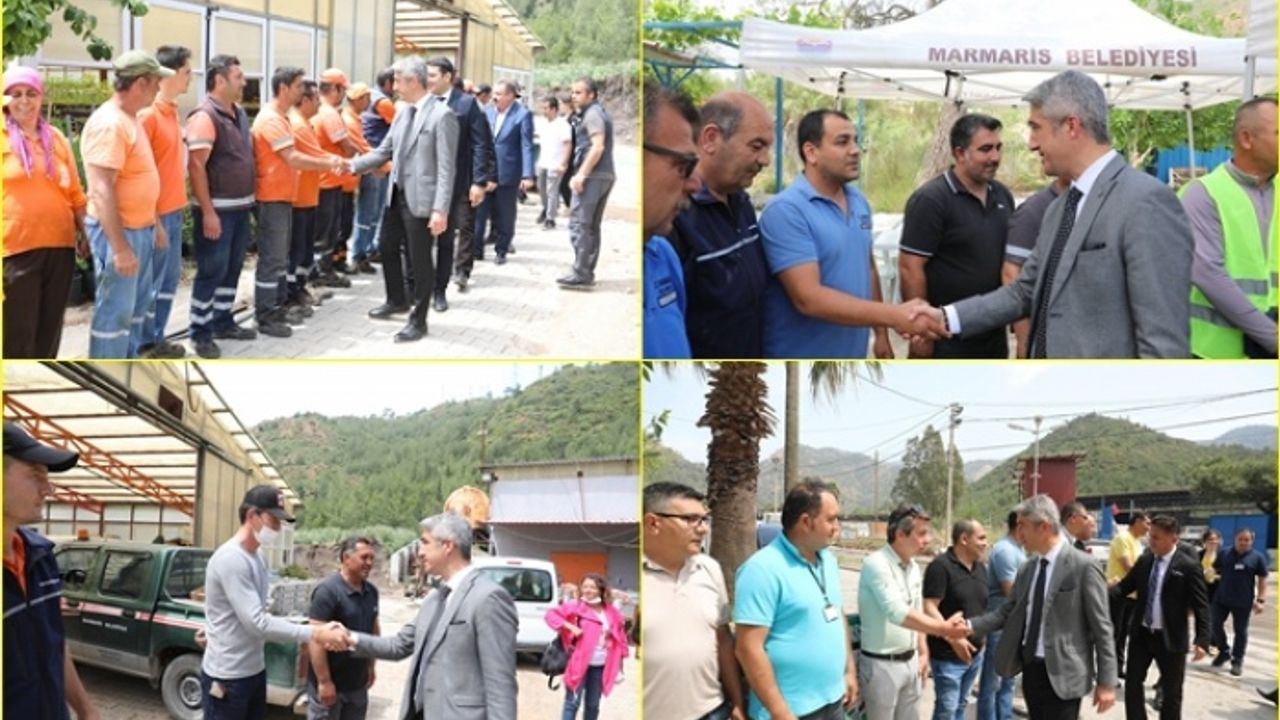 Marmaris Belediye Başkanı Mehmet Oktay, Belediye Personeliyle Bayramlaştı