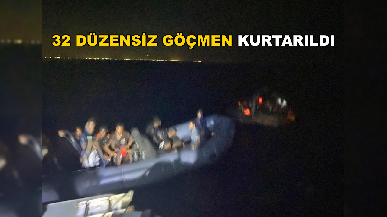 Lastik Bot İçindeki 32 Düzensiz Göçmen Marmaris'te Kurtarıldı