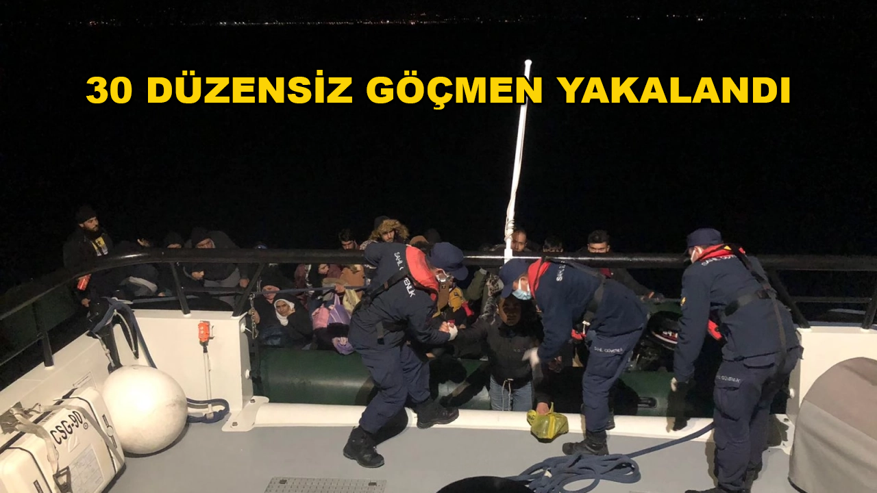 Sahil Güvenlik Ekipleri Bodrum'da 30 Düzensiz Göçmen Yakaladı