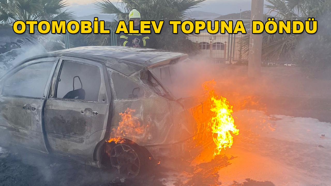 Bodrum'da Bir Otomobil Seyir Halindeyken Yandı