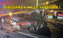 Yarış Yapan Otomobil Kazaya Karıştı. 1 Kişi Ağır Yaralandı