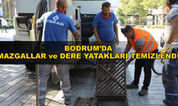 Bodrum'da Belediye Ekipleri Yağmur Hatlarında Temizlik Yaptı