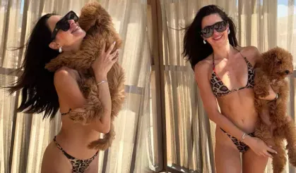 Nesrin Cavadzade'den yeni yaşına özel bikini şov!
