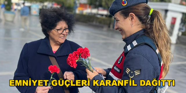 Marmaris'te Karanfil ve Kadına El Kalkamaz Broşürleri Dağıtıldı