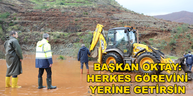 BAŞKAN OKTAY SAĞANAK YAĞIŞ SONRASI İNCELEMELERDE BULUNDU