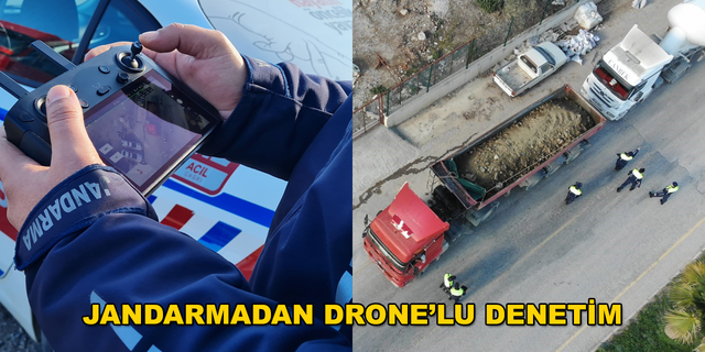BODRUM'DA HAFRİYAT KAMYONLARI DRONE DESTEĞİYLE DENETLENDİ