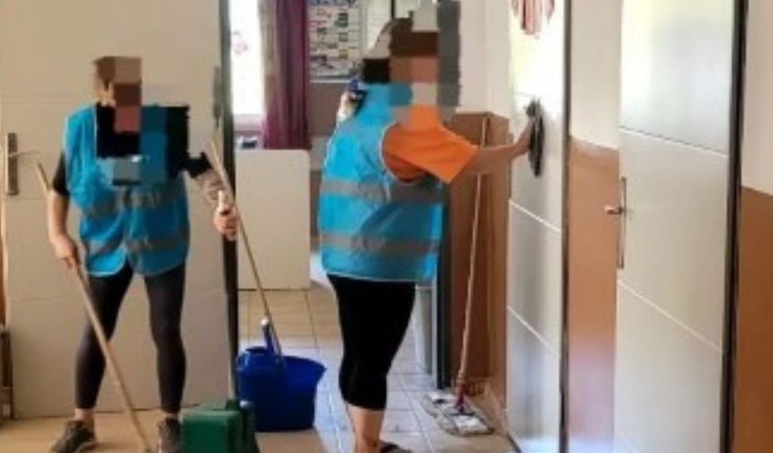 Seydikemer'de kadın mahkumlar öğrenciler için temizlik yaptı